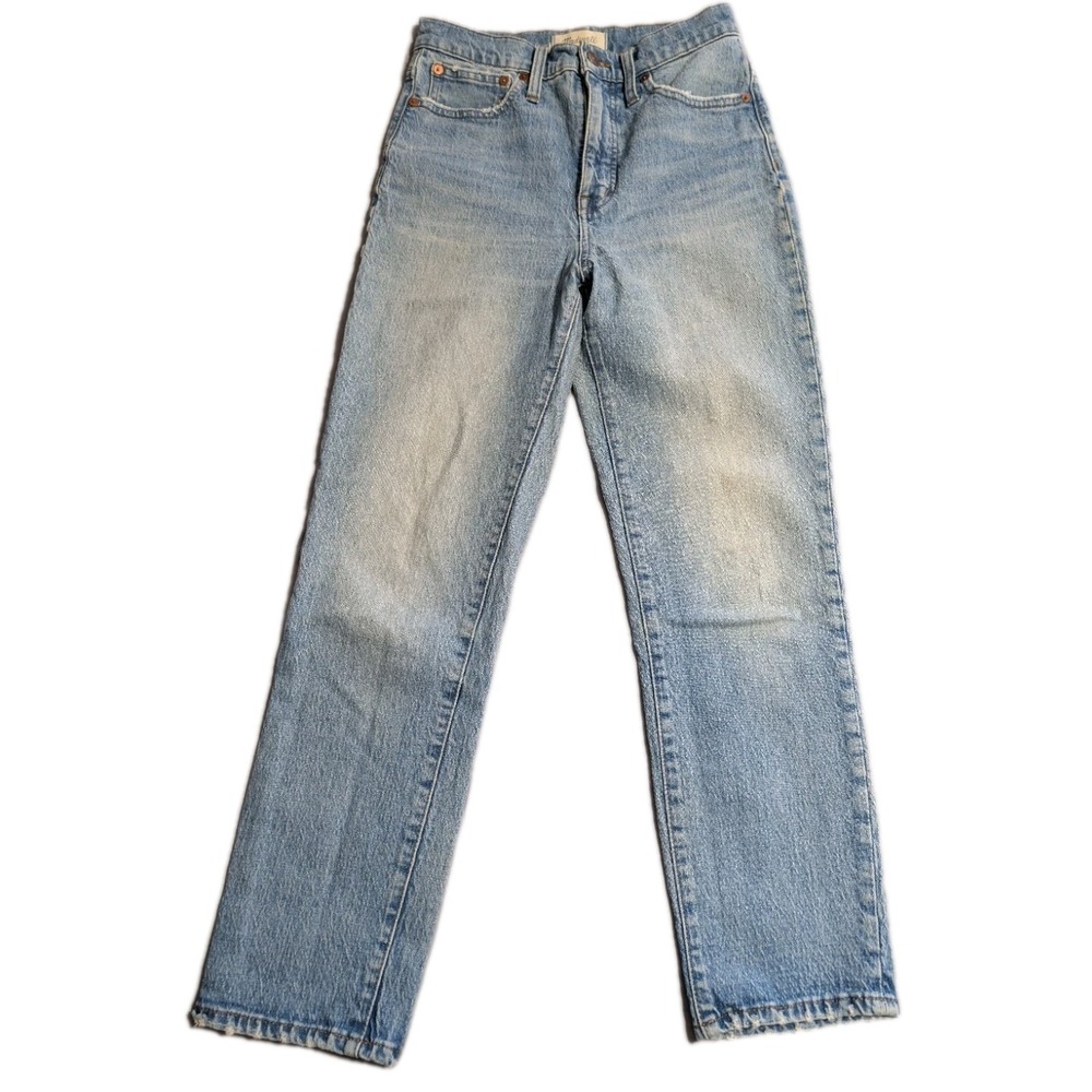 Madewell Classic Straight Jeans Womens 25 Light Wash Cropped Ankle Denim